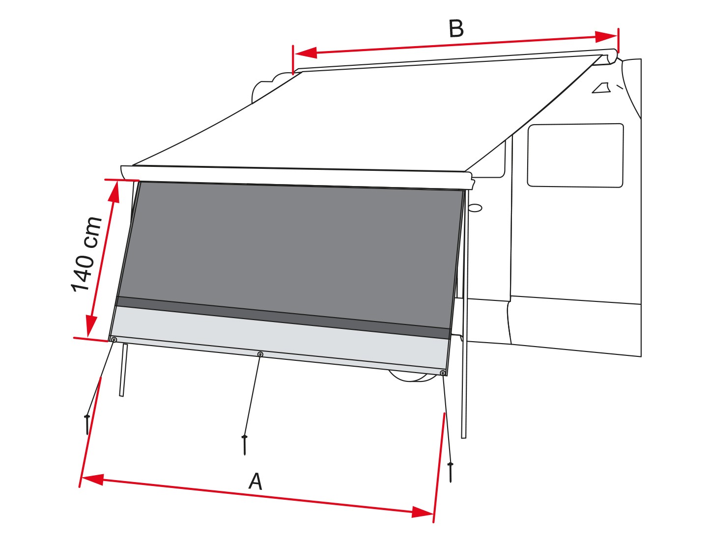 Fiamma Blocker awning panel dimensions