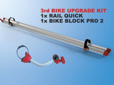 Upgrade kit includes bike block and rail