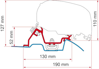 Fiamma Kit F65 / F80 Sprinter with fitted Roof Rail