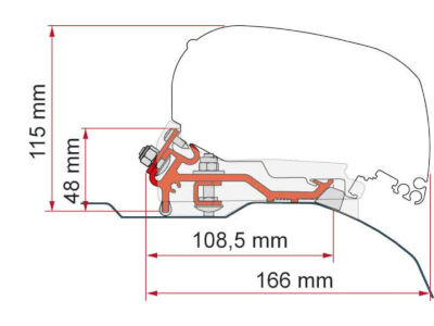 Fiamma Kit F80 Ducato H2 Aft 06 - Low Profile Deep Black