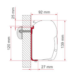 Fiamma Kit S 120 - 12cm Fitting Bracket